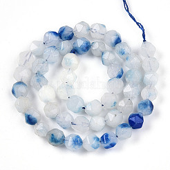 Окрашенные природные белый нефрит бисер пряди&nbsp;G-T139-8mm-45Y