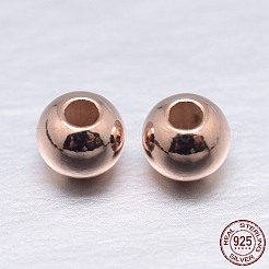 Perline distanziatrici rotonde in argento sterling 925&nbsp;STER-M103-04-4mm-RG