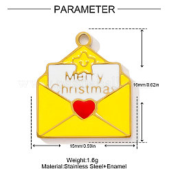 Подвески из нержавеющей стали 304 с эмалью&nbsp;STAS-OY001-75G