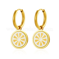 Серьги-кольца из нержавеющей стали с лимоном EU6572-2