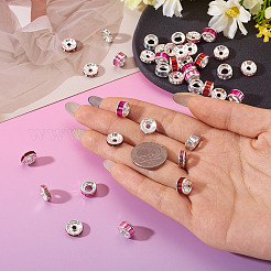 40 pièce 8 styles de perles d'espacement en alliage de verre et de strass en fer&nbsp;FIND-TA0008-70A