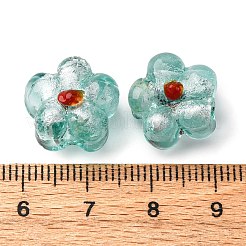 Ручная серебряная фольга стеклянные бусины Lampwork FOIL-T001-02L