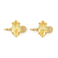 Dijes de conector de ojo de caballo con circonita cúbica pavé de latón&nbsp;KK-P347-03G-02