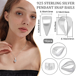 10 шт. 925 застежки-кнопки из стерлингового серебра&nbsp;STER-BBC0001-13
