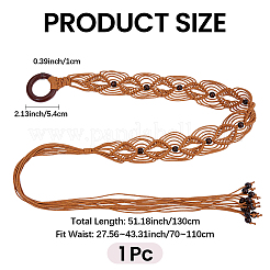 1 ceinture en cuir PU avec cordon tressé et nœud à pompon&nbsp;AJEW-CP0012-06B
