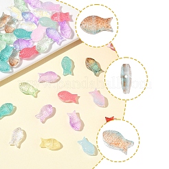 50pcs perles de verre transparentes peintes à la bombe&nbsp;GLAA-FS0002-06F