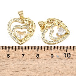 Латунные подвески с кубическим цирконием ко Дню матери KK-L251-07G-07
