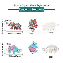 60 шт. 2-х стильные печатные литые соединительные звенья&nbsp;ENAM-CN0001-06