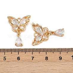 Латунные микропаве прозрачные подвески с фианитом&nbsp;KK-C115-21G