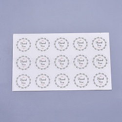 1.5 Inch Thank You Stickers, Thanksgiving  Sealing Stickers, Label Paster Picture Stickers, for Gift Packaging, Round, White, 38mm