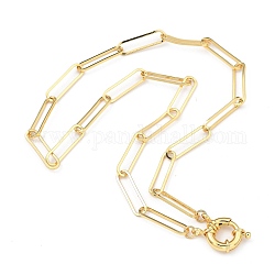 Collares de cadena de clip de acero inoxidable 304, cierre de resorte de latón, dorado, 17.79 pulgada (45.2 cm)