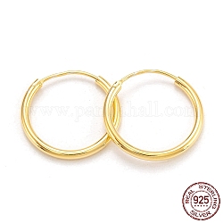 Orecchini con cerchio in argento sterling, anello, oro, 925mm, ago :19x1.7mm