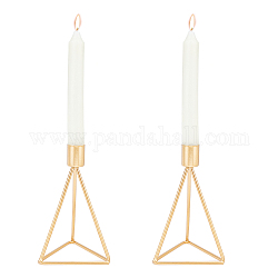 Iron Candle Holder, Perfect Home Party Decoration, Triangle, Golden, 2.2x16.5x9.5cm