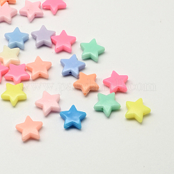 Opachi perline stella acrilici, colore misto, 14x14x5mm, Foro: 2 mm, circa 1100pcs/500g