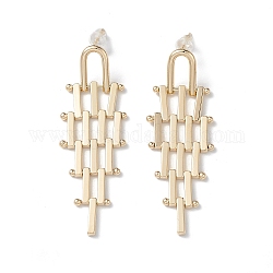 Rauten-Kronleuchter-Ohrringe aus Messingperlen für Damen, golden, 54x18.5 mm, Stift: 0.7 mm