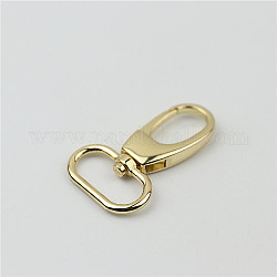 Zinc Alloy Handbag Purse Belt Clasp Clip, Snap Hook Lobster Clasps Buckles, Light Gold, 53x32x7mm, Hole: 25x12mm