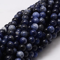 Chapelets de perles rondes en sodalite naturelle, 8mm, Trou: 1mm, Environ 48 pcs/chapelet, 15.7 pouce