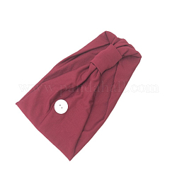 Polyester Sweat-Wicking Headbands, Non Slip Button Headbands, Yoga Sports Workout Turban, for Holding Mouth Cover, Dark Red, 440x160mm