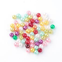 Perlas de imitación de acrílico, redondo, color mezclado, 6mm, agujero: 1 mm, aproximamente 4800 unidades / 500 g