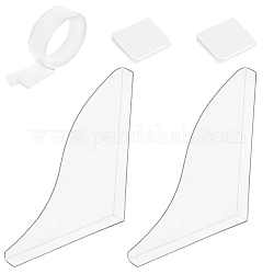 Clips de protection coupe-vent en plastique ahandmaker, avec pare-éclaboussures incurvé en acrylique et ruban adhésif acrylique, blanc, 45x50x10mm, 2 pièces / kit, 1 jeu