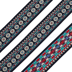 Superfindings 10 ярд полиэстеровые ленты с вышивкой в этническом стиле, жаккардовая лента, с цветочным узором, аксессуары для одежды, красочный, 1-3/4 дюйм (46 мм)