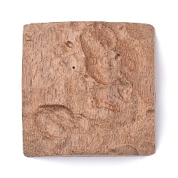Незаконченный сандал имитация поверхности планеты материал, для diy эпоксидной смолы, изготовление украшений из уф-смолы, луна, деревесиные, 49~50.5x50.5x10~14.5 мм