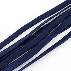 Elastic Cord, with Fibre Outside and Rubber Inside, Prussian Blue, 5mm, about 109.36 yards(100m)/bundle