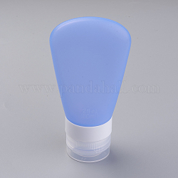 Embotellado creativo de puntos de silicona portátiles, ducha champú cosmético emulsión botella de almacenamiento, azul aciano, 117x60mm, Capacidad: aproximamente 60ml