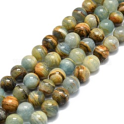 Perles de calcite bleues naturelles, ronde, 12mm, Trou: 1.2mm, Environ 33 pcs/chapelet, 15.55'' (39.5 cm)