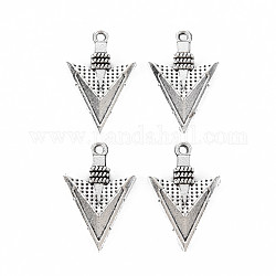 Tibetan Style Alloy Pendant Rhinestone Settings, Cadmium Free & Lead Free, Triangle, Antique Silver, Fit For 0.5mm Rhinestone, 23x15x2mm, Hole: 1.5mm, about 570pcs/1000g