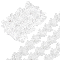 Gorgecraft 3 Meter Spitzenbesatz, Kantenbesatz aus Polyester-Spitzenband, zum Nähen und Hochzeitsdekoration, Schmetterling, weiß, 2-1/2 Zoll (65 mm)
