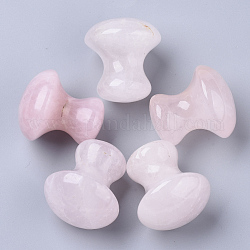 Massaggiatore al quarzo rosa naturale a forma di fungo, strumenti di massaggio, guasha raschiando pietra, 36~41.5x27~38mm