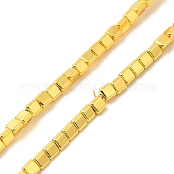 Perline di ematite non magnetici fili sintetici, triangolo, oro placcato, 3x2.5x2.7mm, Foro: 0.8 mm, circa 133pcs/filo, 16.30'' (41.4 cm)
