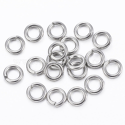 304 anelli di salto in acciaio inox, anelli di salto aperti, colore acciaio inossidabile, 18 gauge, 5x1mm, diametro interno: 3mm