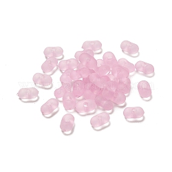 Transparente Acryl Perlen, matt, Erdnuss, Perle rosa, 6x4x3 mm, Bohrung: 1 mm, ca. 10230 Stk. / 500 g