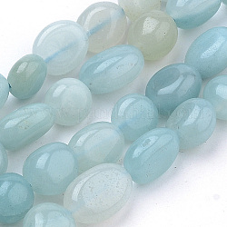 Chapelets de perles en amazonite naturelle, ovale, 6~12x5~8x3~8mm, Trou: 1mm, Environ 50~57 pcs/chapelet, 15.7 pouce