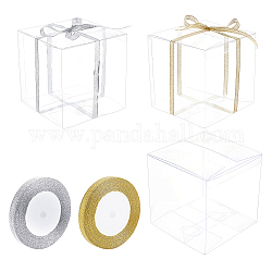 Benecreat складные прозрачные коробки из пвх, с блестящей металлической лентой, разноцветные, коробки из ПВХ: 10 шт.
