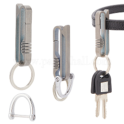 Wadorn kit de fabrication de puces porte-clés boucle de ceinture diy, y compris les fermoirs à manilles en alliage, porte-clés mousquetons en alliage de titane avec porte-clés amovible pour hommes, platine, 5.2x1.6 cm