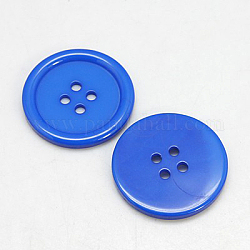 Botones de resina, teñido, plano y redondo, azul dodger, 25x3mm, agujero: 2 mm, 98 unidades / bolsa