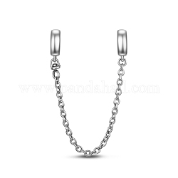 Chaînes et perles de sécurité rondes en argent sterling tinysand 925, couleur d'argent, 90mm, Trou: 3.92mm