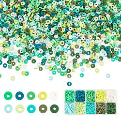 Superfindings perle di argilla polimerica fatte a mano ecologiche, Disco / rotondo piatta, perline Heishi, colore misto, 4x1mm, Foro: 1 mm, 10 colori, 380 pz / colore, 3800 pc