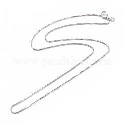 Cadena veneciana de latón, Collares cadena, con cierre de langosta, Plateado de larga duración, Platino, 16.53 pulgada (42 cm), 1mm