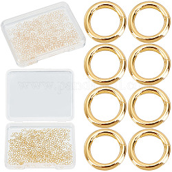 Creatcabin 500 anillos abiertos chapados en oro de 18 quilates, pequeños conectores de acero inoxidable con contenedor de plástico, anillo de salto redondo a granel para hacer joyas, manualidades, pulseras, collares, pendientes, diy, 2.5.[118] in