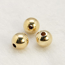 Gelbgold gefüllte Perlen, 1/20 14k Gold gefüllt, Cadmiumfrei und Nickel frei und Bleifrei, Runde, 8 mm, Bohrung: 2 mm