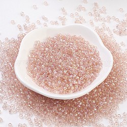 Perles de verre mgb matsuno, Perles de rocaille japonais, 8/0 rocaille en verre arc-en-ciel transparent, rose brumeuse, 3x2mm, trou: 1 mm, environ 14000 PCs / sachet , 450 g / sac