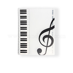 Carpeta de plástico para partituras de piano, titular de la música carpeta, organizador de partituras, Rectángulo, blanco, 500x315mm, diámetro interior: 450x302 mm, 40 hojas/libro