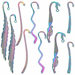 SUNNYCLUE 1 Box 10Pcs 5 Styles Bookmark Hooks Bulk Metal Hook Bookmarks Beading Antique Tibetan Alloy Vintage Bookmark Clip Back to Schcool Bookmark Charms for Crafting Jewelry Making Charm DIY Craft