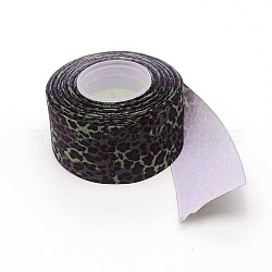 Ruban de polyester, motif de thème imprimé léopard, pour emballage cadeau, décoration artisanale arcs floraux, gris ardoise foncé, 1-1/2 pouce (38 mm), environ 10 yards / rouleau