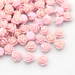 Resin Cabochons, Hair Ornament & Costume Accessory, Flower, Pink, 7x5.5mm