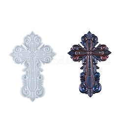Moule en silicone pour décoration d'affichage en forme de croix de religion, bricolage, moules de résine, pour la résine UV, fabrication artisanale de résine époxy, blanc, 212x143x11mm